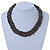 Chunky Braided Peacock/ Metallic Bronze Glass Bead Choker Necklace - 40cm Length - view 2