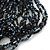 Chunky Multistrand Glass & Ceramic Bead Necklace (Black/ Metallic Silver) - 42cm Length - view 4