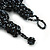 Chunky Multistrand Glass & Ceramic Bead Necklace (Black/ Metallic Silver) - 42cm Length - view 5
