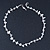 Milky White/ Transparent Semiprecious Chips, Glass Bead Necklace In Silver Plating - 46cm Length/ 3cm Extender - view 2