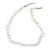 Milky White/ Transparent Semiprecious Chips, Glass Bead Necklace In Silver Plating - 46cm Length/ 3cm Extender - view 8