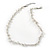 Milky White/ Transparent Semiprecious Chips, Glass Bead Necklace In Silver Plating - 46cm Length/ 3cm Extender - view 4