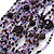 Chunky Multistrand Glass & Ceramic Bead Necklace (Lavender/Purple/Black) - 44cm Length - view 2