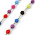 Long Multicoloured Acrylic Bead Cross Rosary Necklace - 80cm Length - view 5