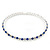 Silver Plated Clear/ Sapphire Blue Coloured Austrian Flex Choker Necklace - view 5