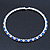 Silver Plated Clear/ Sapphire Blue Coloured Austrian Flex Choker Necklace