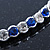 Silver Plated Clear/ Sapphire Blue Coloured Austrian Flex Choker Necklace - view 7