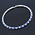 Silver Plated Clear/ Sapphire Blue Coloured Austrian Flex Choker Necklace - view 6