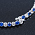 Silver Plated Clear/ Sapphire Blue Coloured Austrian Flex Choker Necklace - view 9