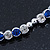 Silver Plated Clear/ Sapphire Blue Coloured Austrian Flex Choker Necklace - view 8