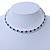 Silver Plated Clear/ Sapphire Blue Coloured Austrian Flex Choker Necklace - view 4