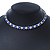 Silver Plated Clear/ Sapphire Blue Coloured Austrian Flex Choker Necklace - view 3