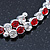 Silver Plated Clear/ Red Austrian Flex Choker Necklace - view 5
