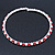 Silver Plated Clear/ Red Austrian Flex Choker Necklace - view 2