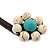 Turquoise, Ceramic Beaded Flower On Flex Wire Choker Necklace - Adjustable - view 4