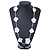 Long White Floral Crochet, Glass Bead Necklace - 96cm Length - view 4