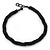 Chunky Black Glass, Acrylic Bead Choker Necklace - 38cm Length/ 2cm Extension