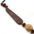 Chunky Wood Bead Geometric Leather Style Cord Necklace - 90cm Length - view 6