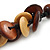 Brown/ Sandy Wood 'Button' Cluster Cotton Cord Necklace - 70cm Length - view 3