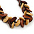 Brown/ Sandy Wood 'Button' Cluster Cotton Cord Necklace - 70cm Length - view 6