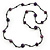 Long Wood, Resin, Glass, Ceramic Bead Necklace (Purple/ Black) - 134cm Length - view 2