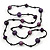 Long Wood, Resin, Glass, Ceramic Bead Necklace (Purple/ Black) - 134cm Length