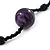 Long Wood, Resin, Glass, Ceramic Bead Necklace (Purple/ Black) - 134cm Length - view 5