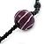Long Wood, Resin, Glass, Ceramic Bead Necklace (Purple/ Black) - 134cm Length - view 6