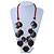 Wood Round Bead, Layered Necklace (Brown/ Cream)  - 74cm Length - view 2