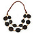 Wood Round Bead, Layered Necklace (Brown/ Cream)  - 74cm Length - view 7