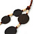 Wood Round Bead, Layered Necklace (Brown/ Cream)  - 74cm Length - view 4