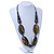 Chunky Black/ Gold Oval Wood Bead Cotton Cord - 84cm Length - view 6
