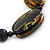 Chunky Black/ Gold Oval Wood Bead Cotton Cord - 84cm Length - view 3
