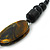 Chunky Black/ Gold Oval Wood Bead Cotton Cord - 84cm Length - view 4