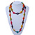 Long Multicoloured Wood 'Button' Necklace - 120cm L