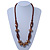 Brown Cocoa Wood & Sand Shell Bead Necklace - 68cm Length - view 2