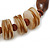 Brown Cocoa Wood & Sand Shell Bead Necklace - 68cm Length - view 3