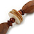 Brown Cocoa Wood & Sand Shell Bead Necklace - 68cm Length - view 4
