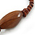 Brown Cocoa Wood & Sand Shell Bead Necklace - 68cm Length - view 5