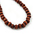 Brown Cocoa Wood & Sand Shell Bead Necklace - 68cm Length - view 7