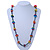 Long Multicoloured Acrylic 'Button' Necklace - 80cm Length - view 2