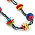 Long Multicoloured Acrylic 'Button' Necklace - 80cm Length - view 3