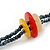 Long Multicoloured Acrylic 'Button' Necklace - 80cm Length - view 4