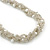 White Simulated Glass Pearl & Transparent Glass Bead Twisted Necklace - 66cm Length - view 2