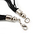 3 Strand Silver Tone Metal Rings Black Waxed Cotton Cord Necklace - 64cm Length - view 6