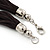 Multistrand, Layered Silver Beads & Bars Black Silk Cord Necklace - 60cm Length - view 5