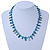 Light Blue Shell Nugget & Small Glass Bead Necklace In Silver Tone - 42cm Length/ 4cm Extension - view 2
