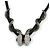 Crystal Double Snake With Black Leather Cord Necklace/46cm Long/ 8cm Ext - view 11