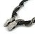 Crystal Double Snake With Black Leather Cord Necklace/46cm Long/ 8cm Ext - view 13