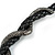 Crystal Double Snake With Black Leather Cord Necklace/46cm Long/ 8cm Ext - view 14